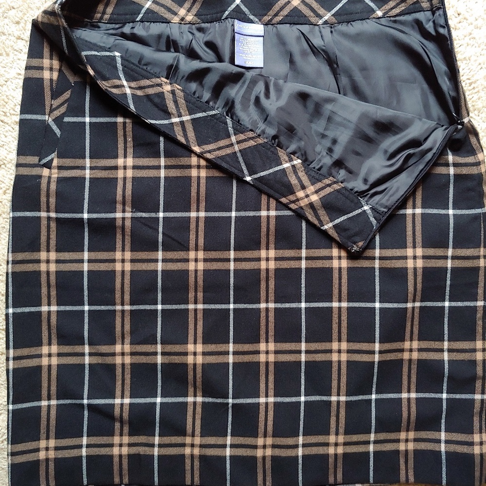 Laura Scott Wool Plaid Skirt